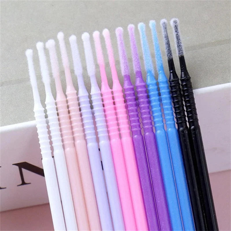 Black Disposable MicroBrush Eyelash Extension Removal Swabs Individual Lashes Cleaning Cotton Swabs 100/200/500/1000PCS