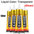E8000 Phones Screen Glue, Semi Fluid Iransparent Adhesive Glue Precision Craft Repair for Phone Screen Replacements DIY Jewelry
