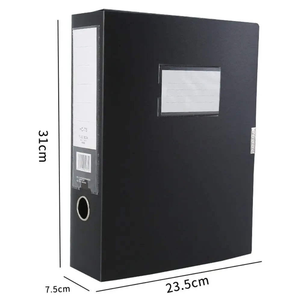 Desktop Black Blue A4 File Folder Dustproof PP Plastic Paper Storage Box Thickened Document Case Archives