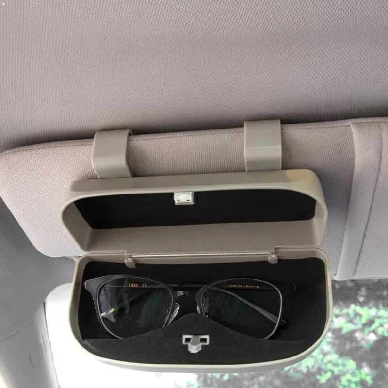Car Glasses Box Portable Car Sunglasses Holder In The Car Driving Glasses Holder Eyeglass Case Sun Visor Car Lenses Holder