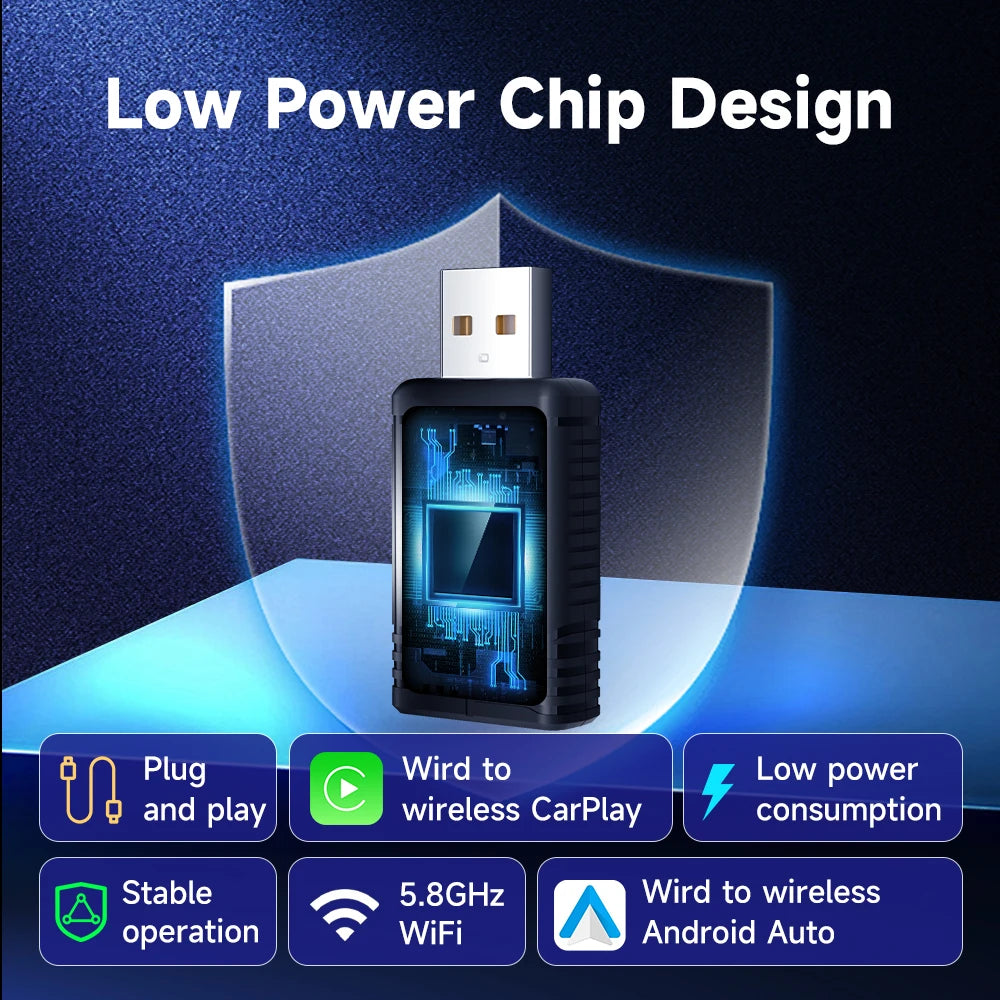 HEYINCAR Wireless CarPlay Dongle Wireless Android Auto Adapter AI Smart Box Car Intelligent Systems For Car With Wired CarPlay