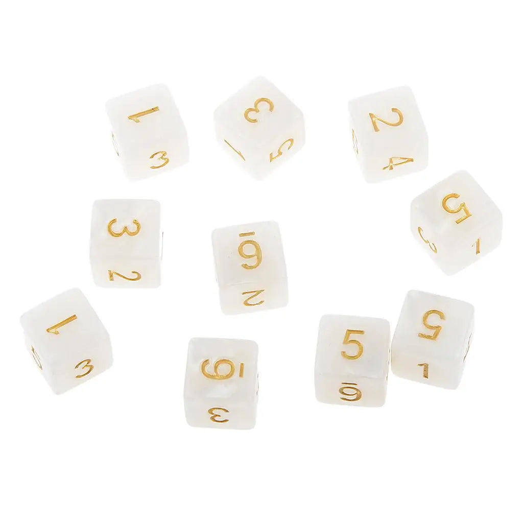10pcs Acrylic Six Sided Dice D6 Dice Playing D&D RPG Games TRPG Lovers Gifts