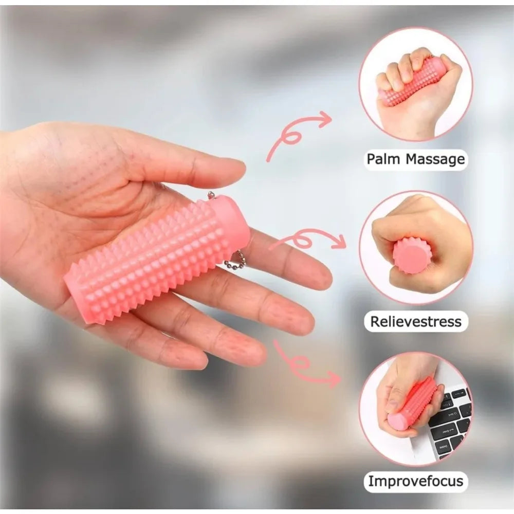 Bestseller Spiky Mini Hand Grip Stress Relief Toy Portable Squeeze Fidget Keychain Helper For Releasing Daily Pressure