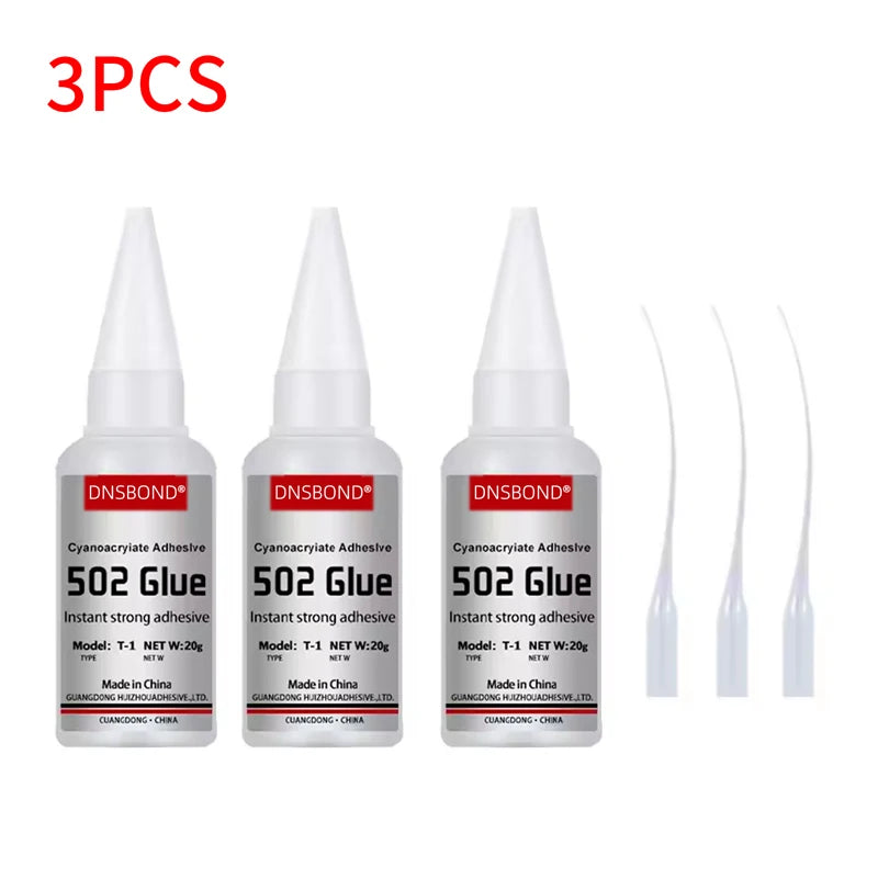 1-5pcs 502 Super Glue Instant Quick-drying Cyanoacrylate Adhesive Leather Rubber Wood Metal Strong Bond Liquid Glue Tool