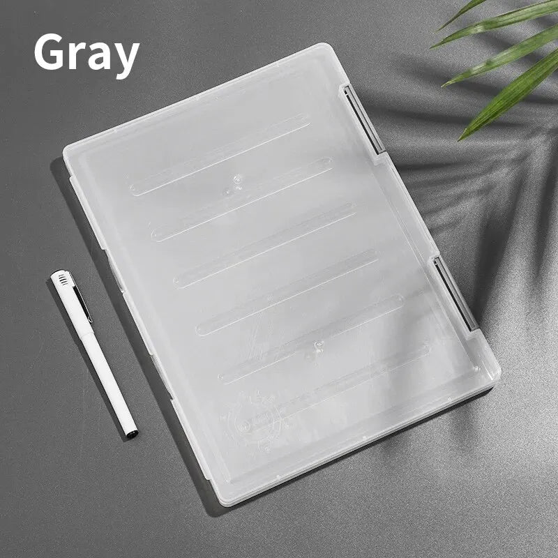 1PC Transparent File Box A4 Plastic PP File Box For School Students Multi-layer Portable Double-layer Data File Subject Classifi