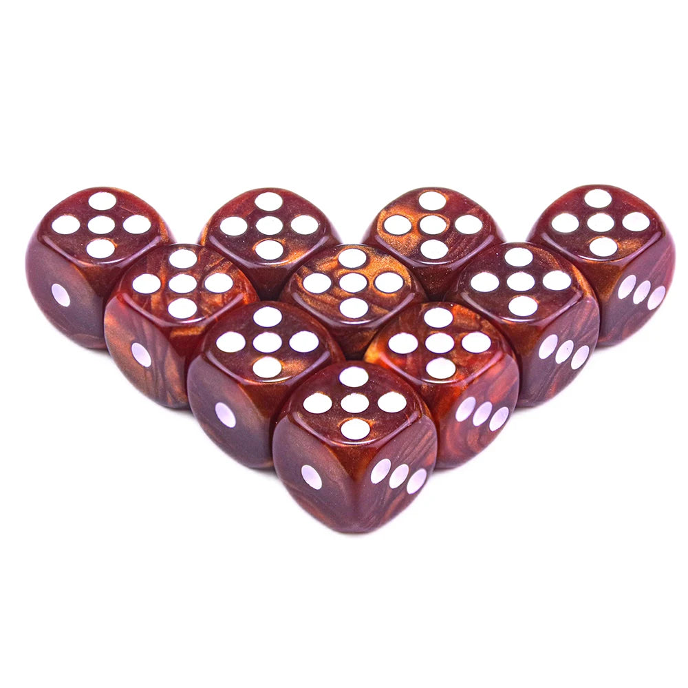 10Pcs Dice D6 16mm Gambling Dice Marble Effect Dots Dice Game Accessories and Gift