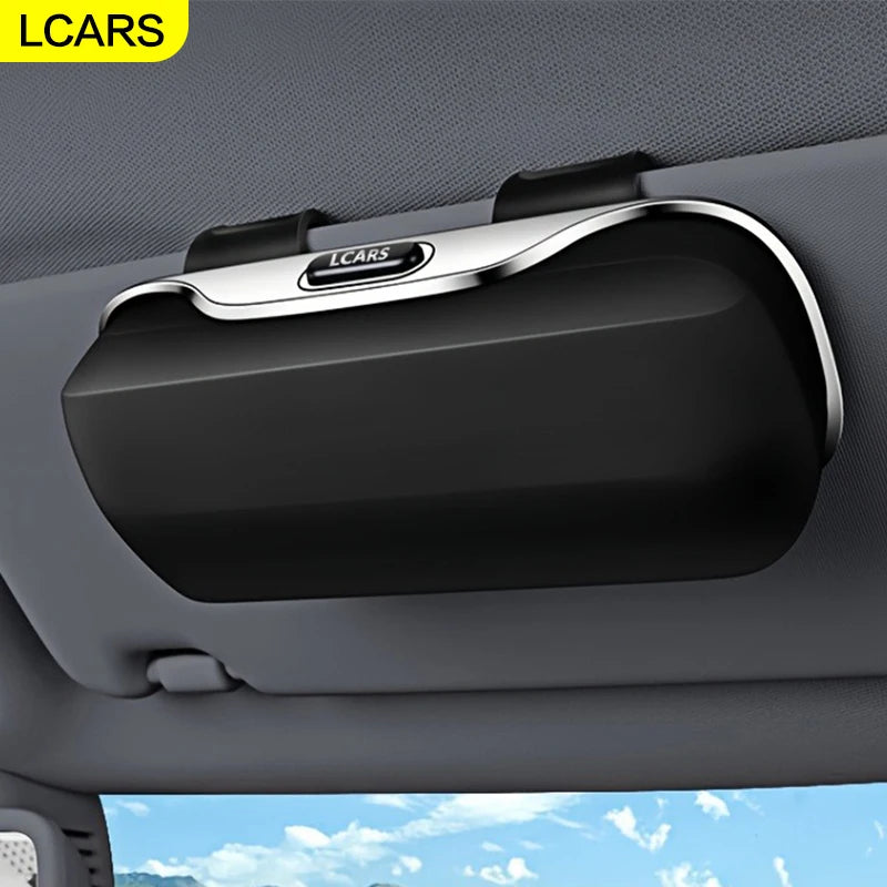 Lcars Car Sun Visor Glasses Case, Universal Glasses Holder Storage Box for Driver and Passenger in Car, Sun Visor Accessories