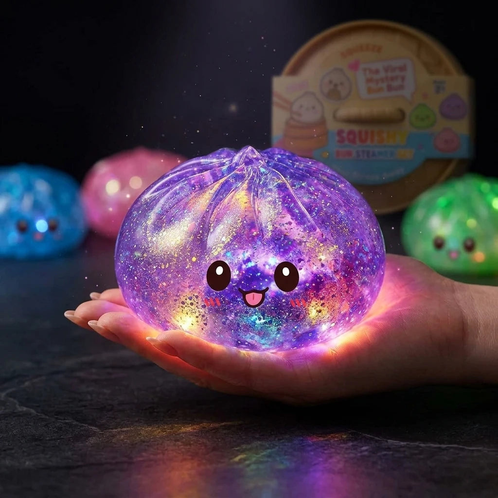 2026 Glitter Glow Dumpling Squishy Stress Balls Colorful Fidget Sensory Toy Stress Relief Stretchy Desk Toy for Kids Adults
