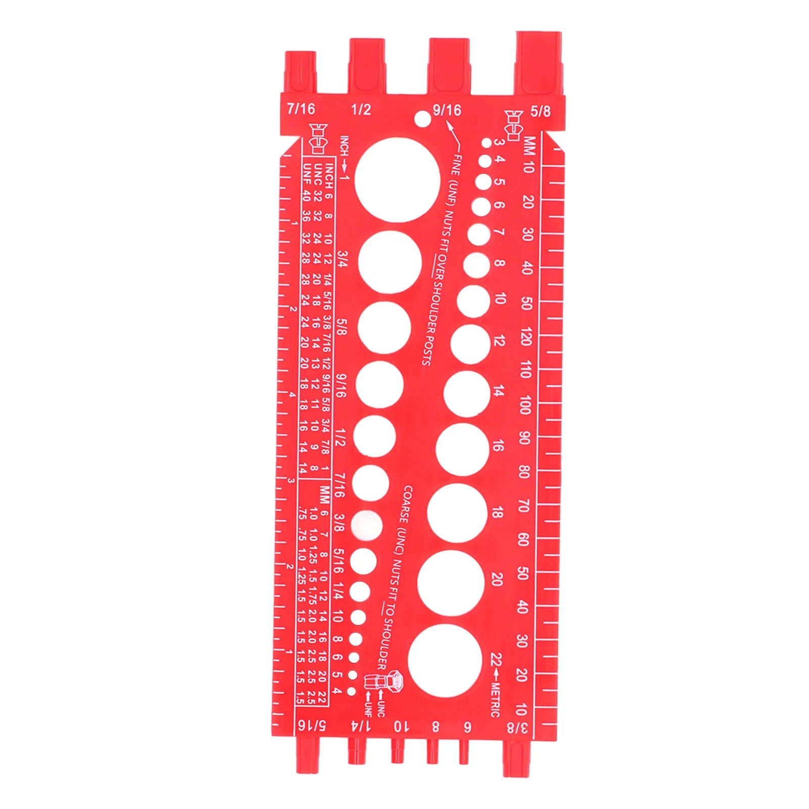 Nut Bolt Screw Gauge Multi Functional Inch Metric Quick Identification Nut Bolt Thread Checker Protable Thread Measuring Tool