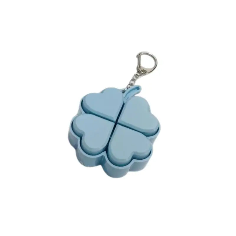 Lucky Four-Leaf Clover LED Light Up Keychain Clickable Buttons Stress Relief Toy Backpack Pendant Party Gift For Kids Adults