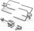 1Pair Rotisserie Meat Forks Kit Stainless Steel Spit Counter Balance Bushing BBQ Grill Replacement Hex Square Rod Outdoor Cookin