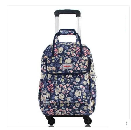 Women Carry On Hand Luggage rolling bag Oxford Rolling Backpack Travel Trolley Bag Travel Luggage bag Trolley Wheeled Backpacks