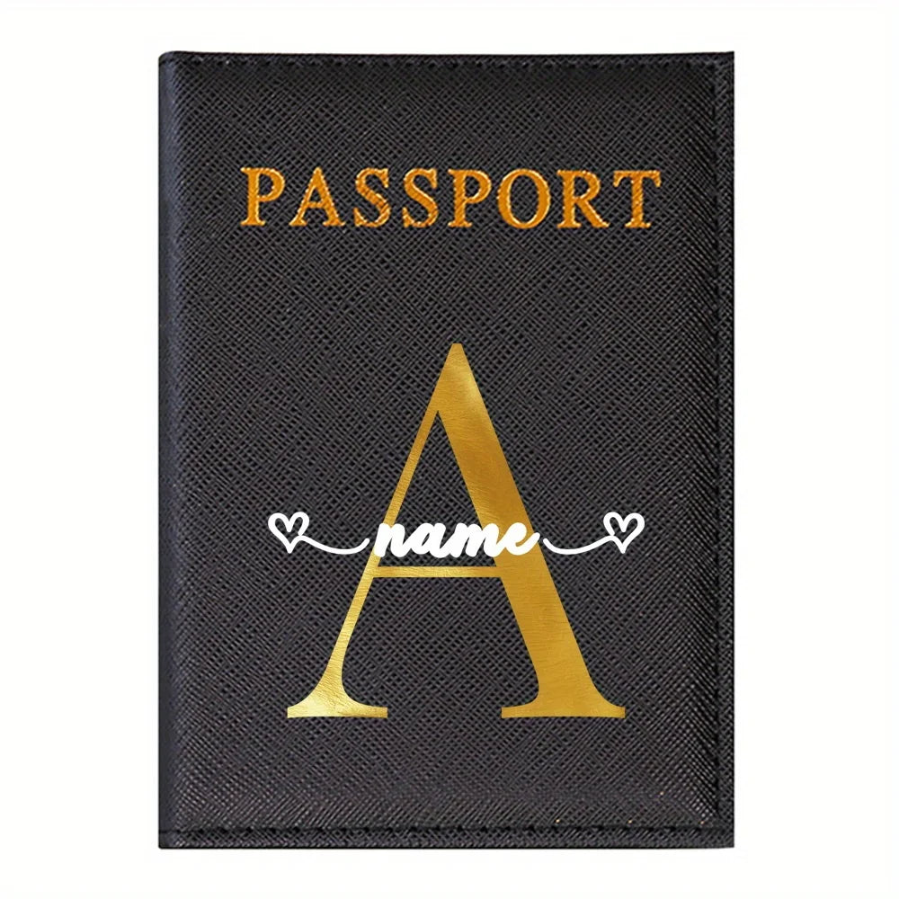 Custom Personalized Name/Initials Passport Holder & ID/BC Case Compatible for RFID Blocking - Elegant Travel Document Wallet