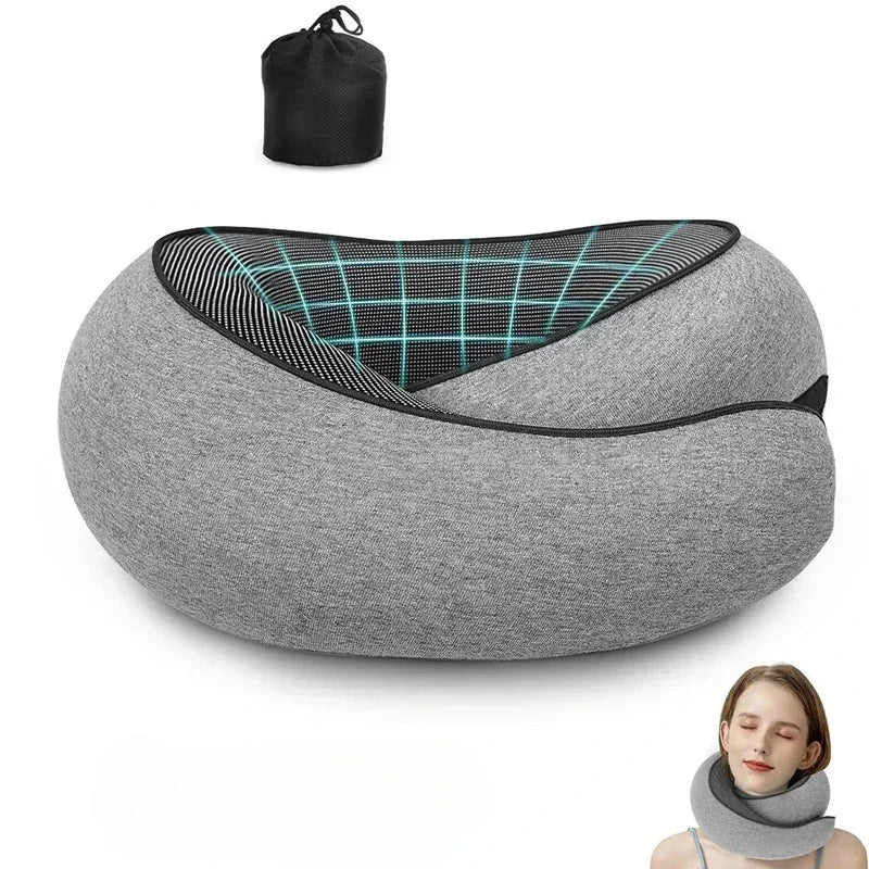 1PC Travel Neck Support Portable Adjustable Soft Noon Break Sleep Pillows Memory Foam U-shaped Pillow Snail Style