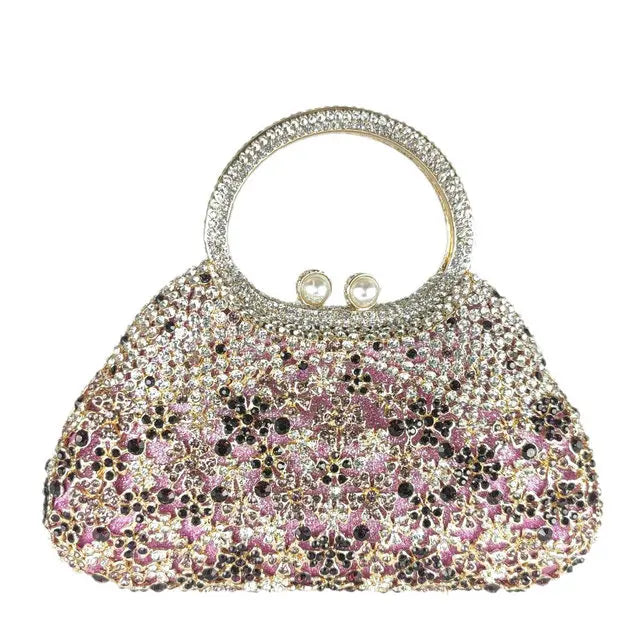 Boutique De FGG Elegant Silver Crystal Clutch Bags for Women Formal Party Totes Handbags Bridal Wedding Rhinestone Purses Bag