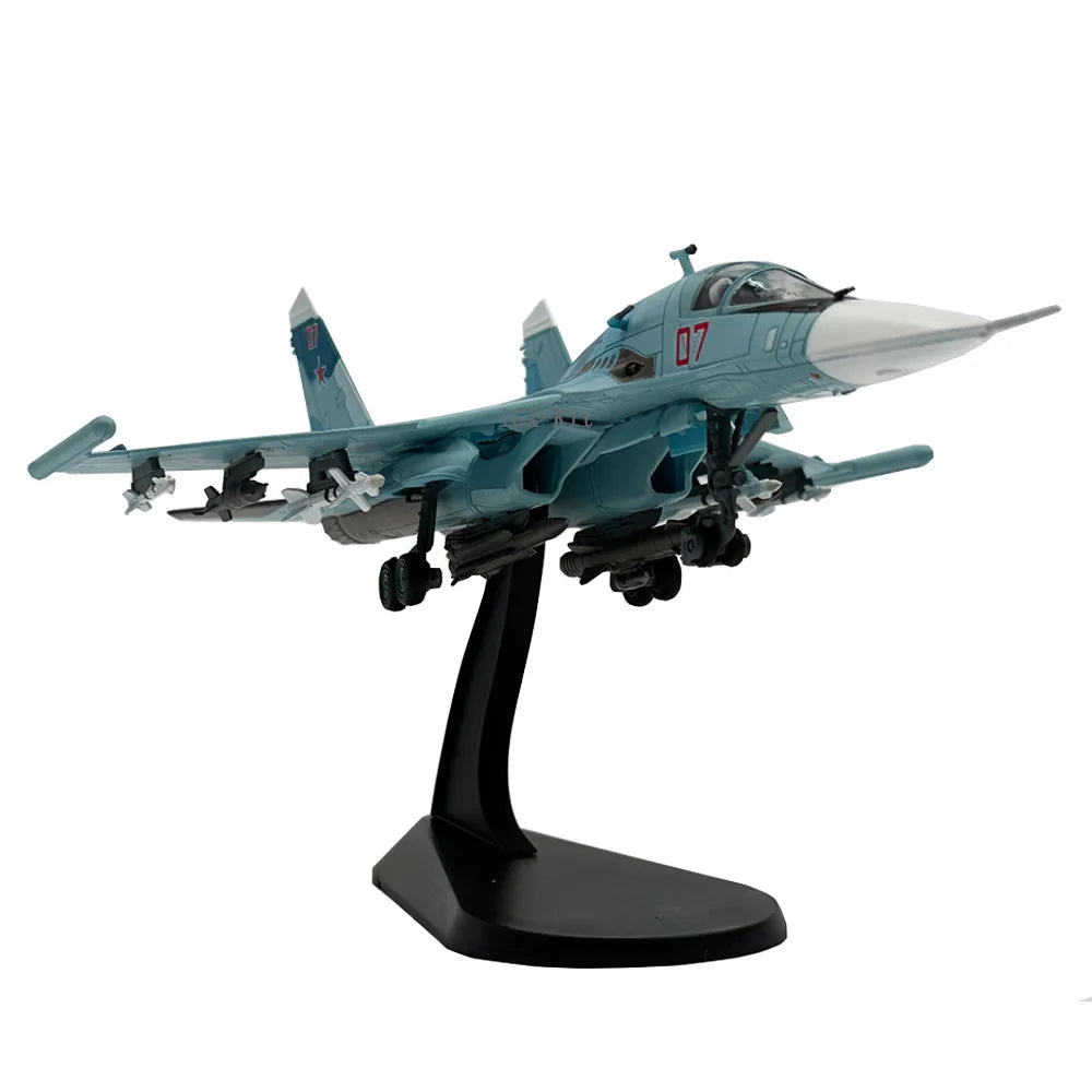 1/100 Scale Russian Sukhoi Cy-34 SU-34 SU34 Fullback Fighter Bomber Diecast Metal Military Plane Model Collection or Gifts