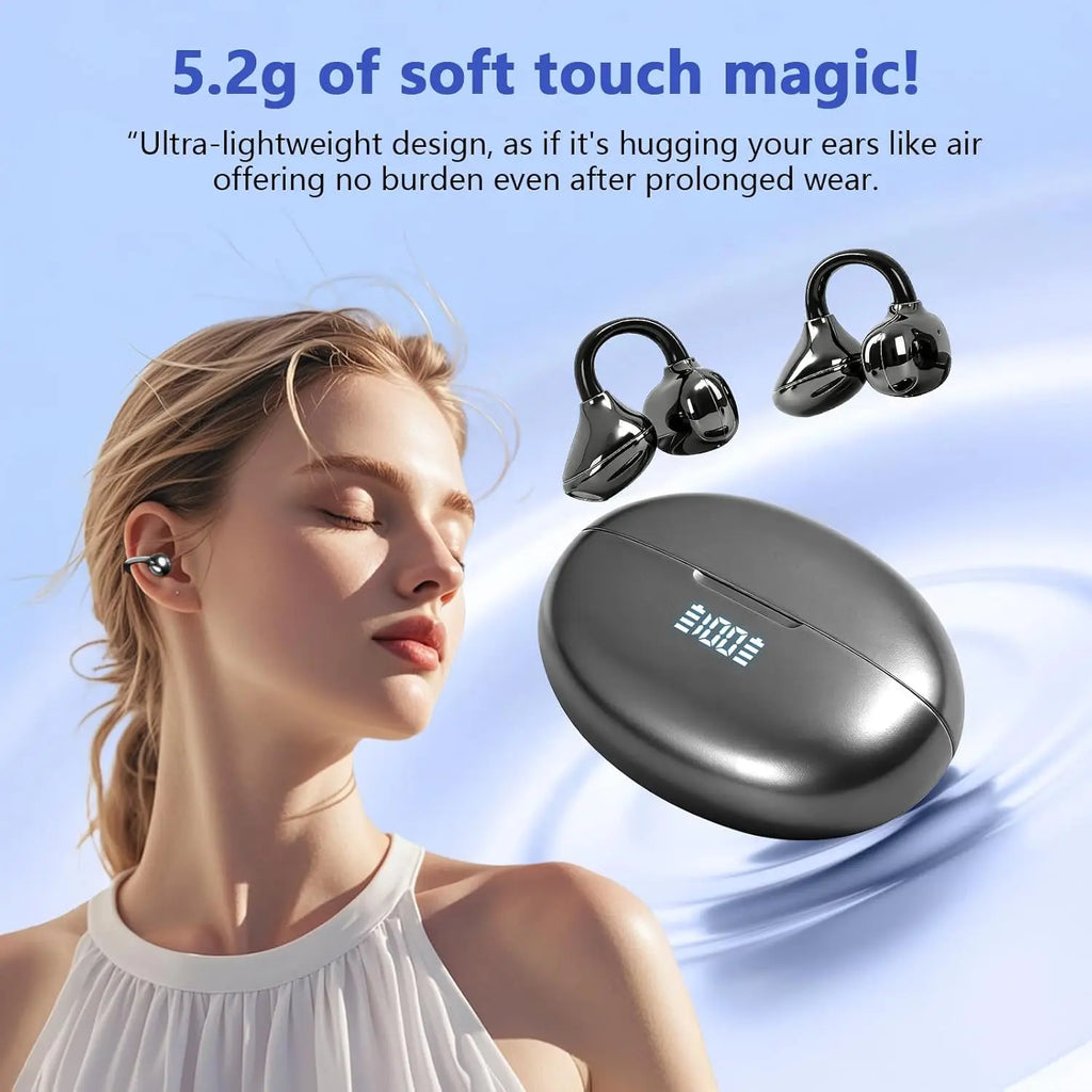 BT 5.4 Wireless Ear Phone Deep Bass Stereo Clear Calls Earbuds with LED Display Clear Calls Headphone for Business Electronics