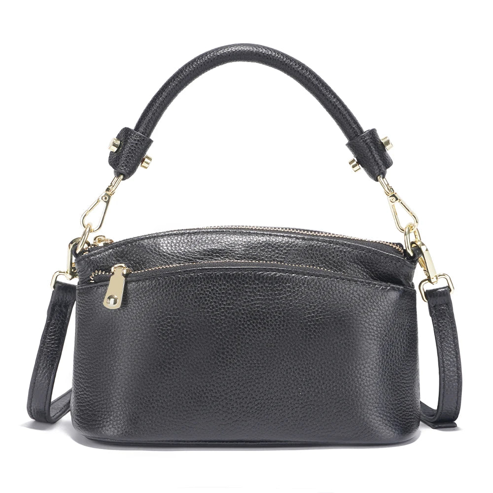 Zency Women Blue Red Bag Soft Genuine Leather Zipper Cowhide Leather Shoulder Bag Ladies Crossbody Small Handbag Satchels Sac