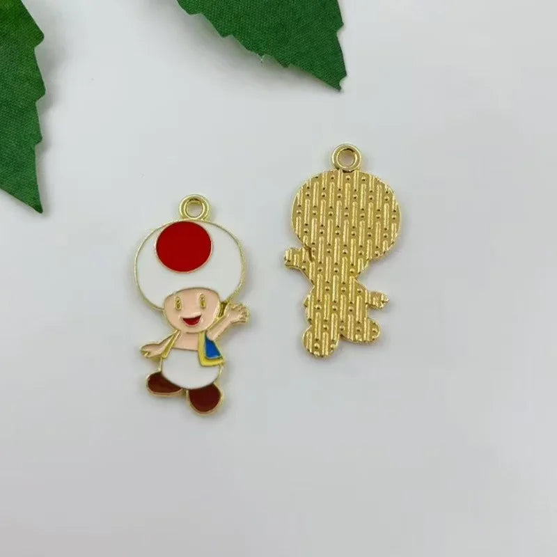 10 pieces/batch of cute cartoon enamel pendants, used for DIY earring jewelry making bracelets earrings handmade accessories