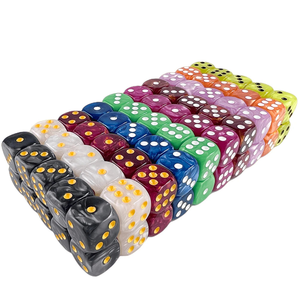 10Pcs Dice D6 16mm Gambling Dice Marble Effect Dots Dice Game Accessories and Gift
