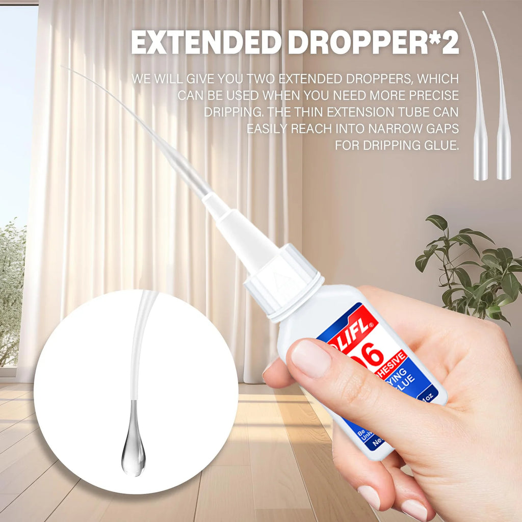 Super strong glass glue, 10 seconds curing, waterproof, high and low temperature resistant, suitable for glass and ceramics.