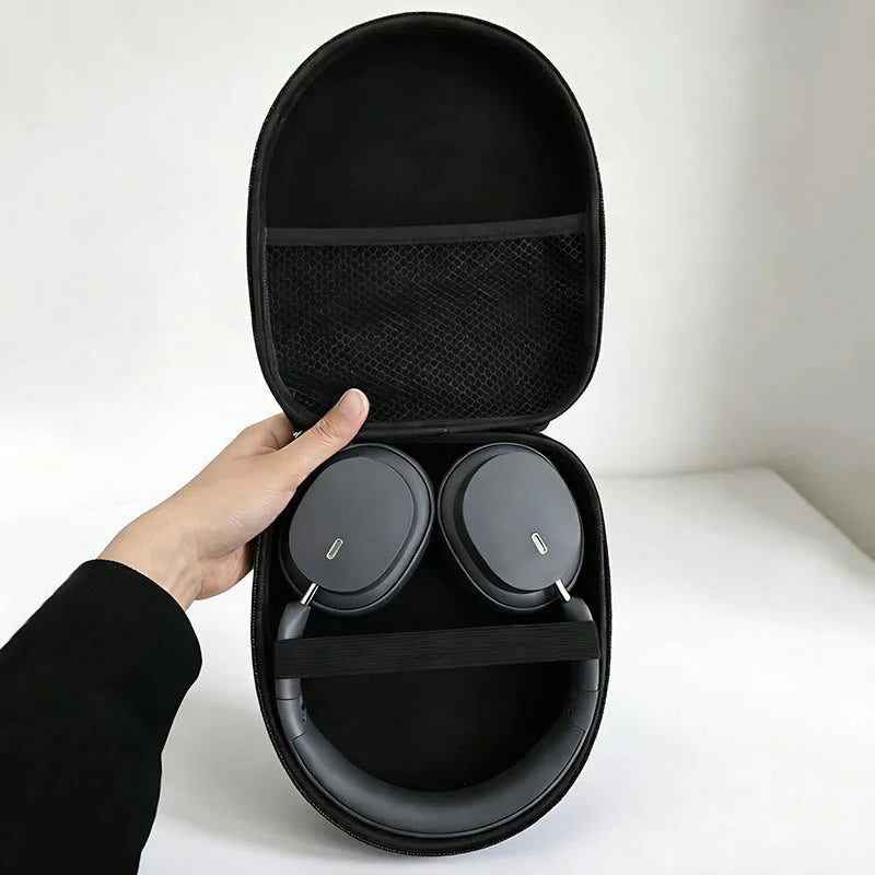 Headphone Storage Case 1Pc Black EVA Hard Shell Shockproof Portable Carrying Bag for Over Ear Headphones Cable USB Accessories