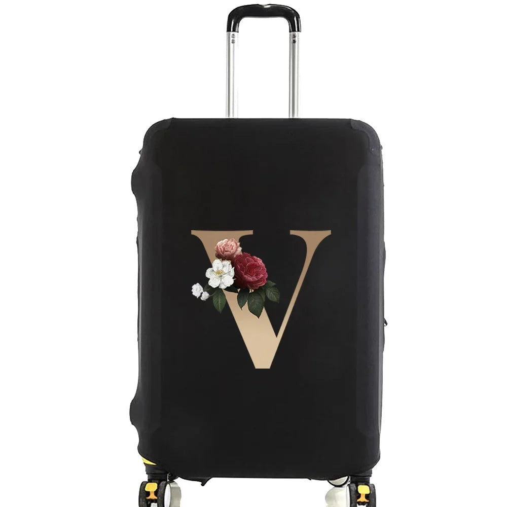 Travel Suitcase Protective Covers Thick Elastic Luggage Cover Protector for 18"-28"Baggage Travel Bag Case Gold Letter Printed