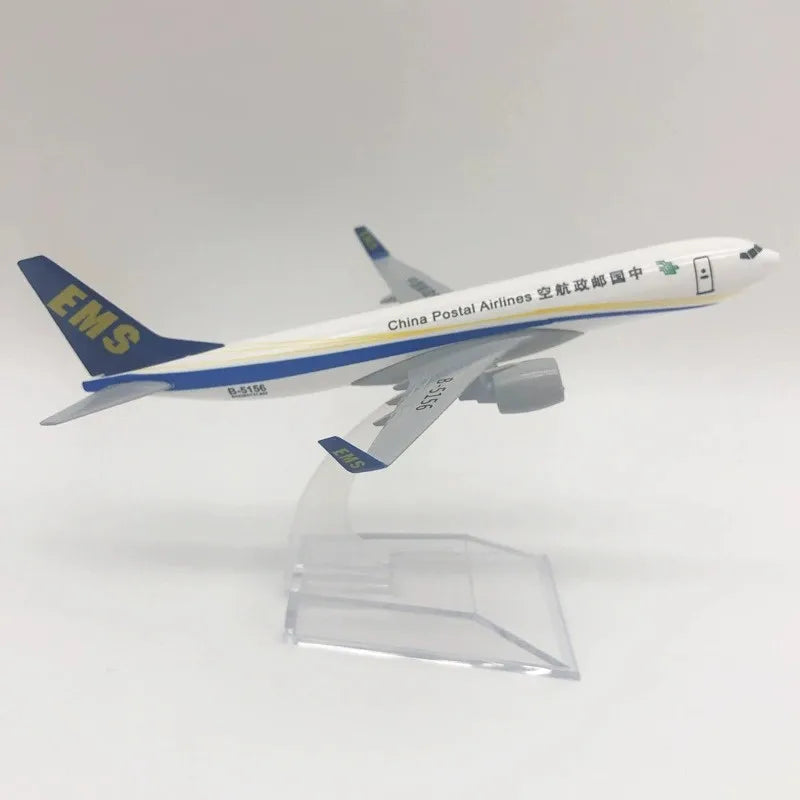 Toys Plane 16cm B737 China Postal Airways Aircraft Model Diecast Metal Airplane 737 With Base 1/400 Scale Toy For Boys Gifts