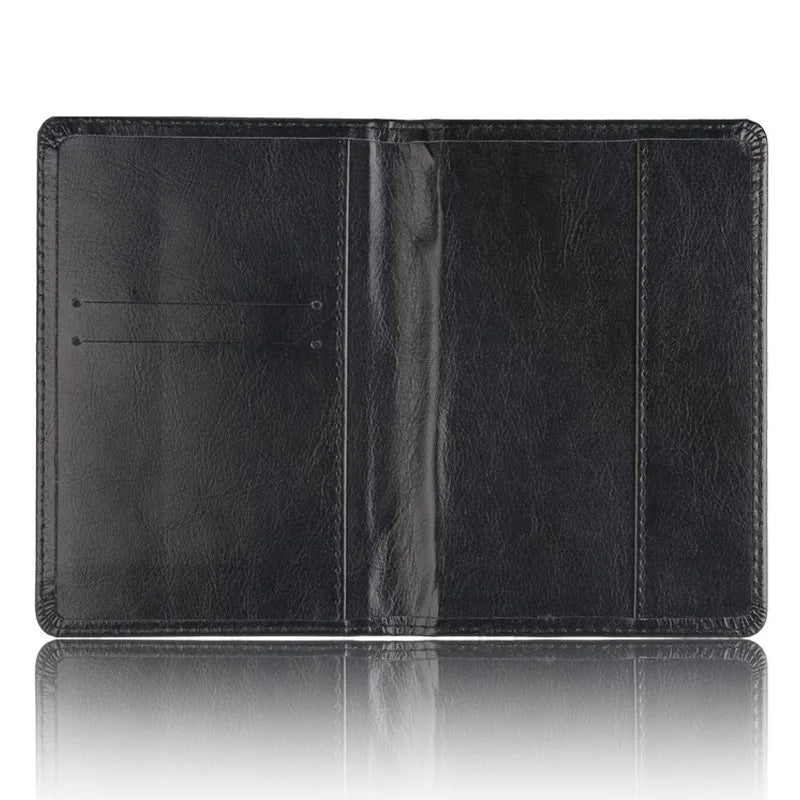 Unisex PU Leather Passport Holder - Travel Document Case with Multi-Card Slots, Simple Protective Cover for Men & Women