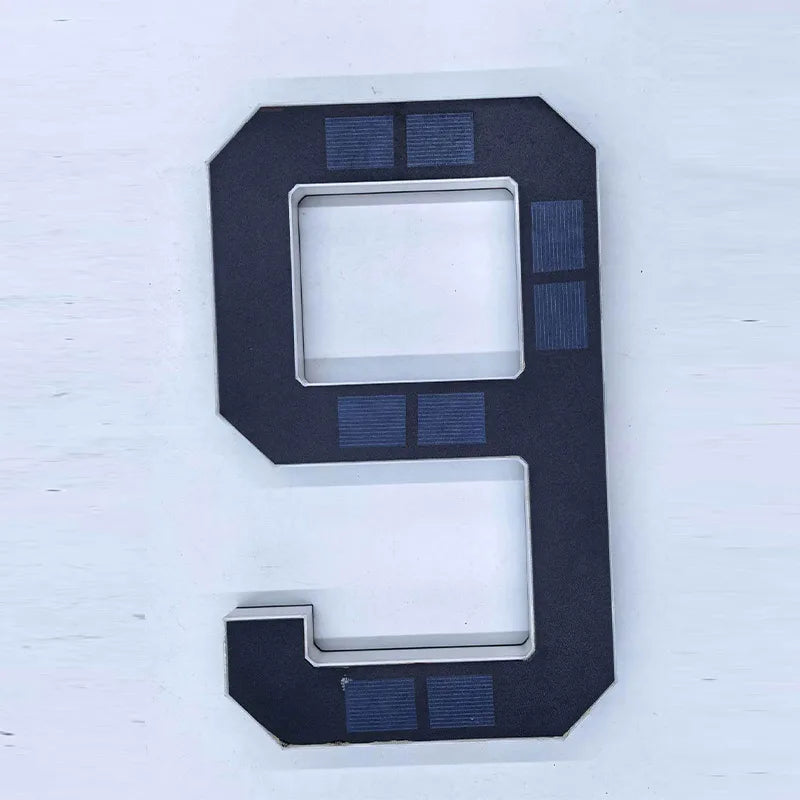 Outdoor Solar House Number Light 12CM LED Address Sign Light Sensor Door Plate for Home Yard Wall Decoration Use Set Kit Supply