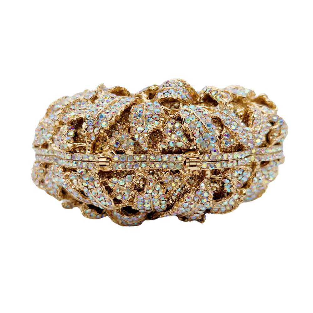 3D Camellia Shaped Clutch Bag, Handcrafted Petal Detail Evening Purse for Gala & Wedding, 2025 Collection