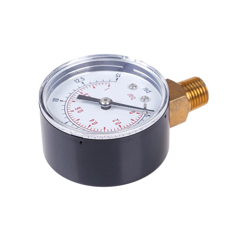 Low pressure gauge for fuel air oil gas water 50mm 0-15 PSI 0-1 bar 1/4 BSPT