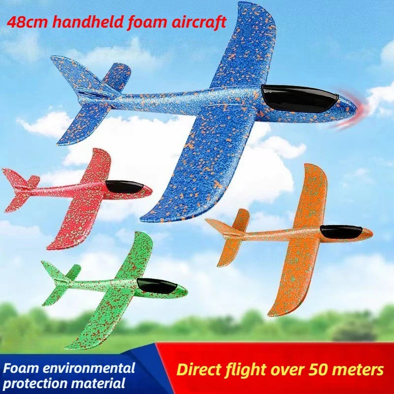 48cm Large Foam Airplane Children's Hand Thrown Airplane Glider Toy Outdoor Parent-child Interaction Funny Toy Boy Gift