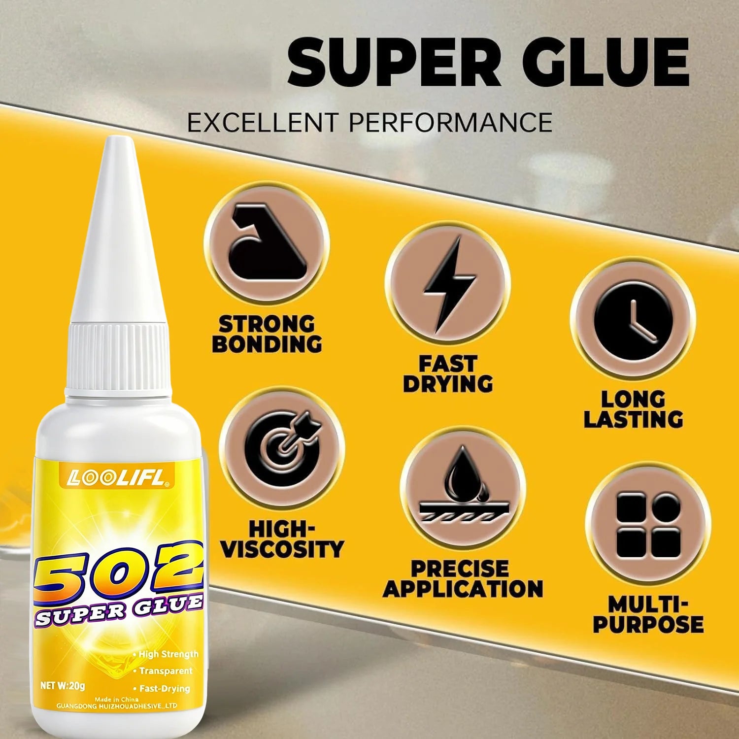 Transparent 502 Super Glue Instant Adhesive Multi Purpose Strong Bond Fast Drying For Shoe Plastic Repair DIY Craft Home Fixing