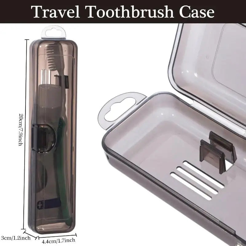 ✦ Translucent Travel Toothbrush Case,Portable Plastic Storage Box for Toothbrush & Toothpaste,Ideal for Travel&Business Trip