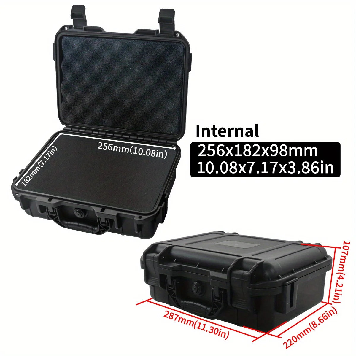 1 waterproof hard hand-held toolbox bag with pre cut sponge storage box, impact resistant unmanned driving chassis