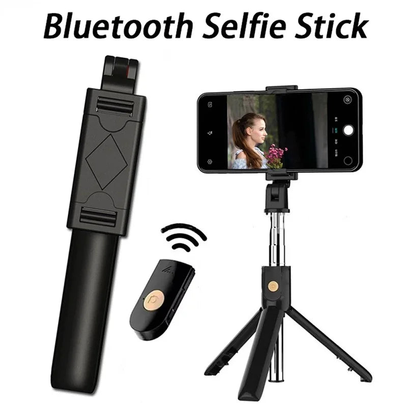 Wireless Bluetooth Selfie Stick Foldable Tripod Extendable Phone Holder Mini Tripod For iPhone Xiaomi Huawei Video Live Shooting