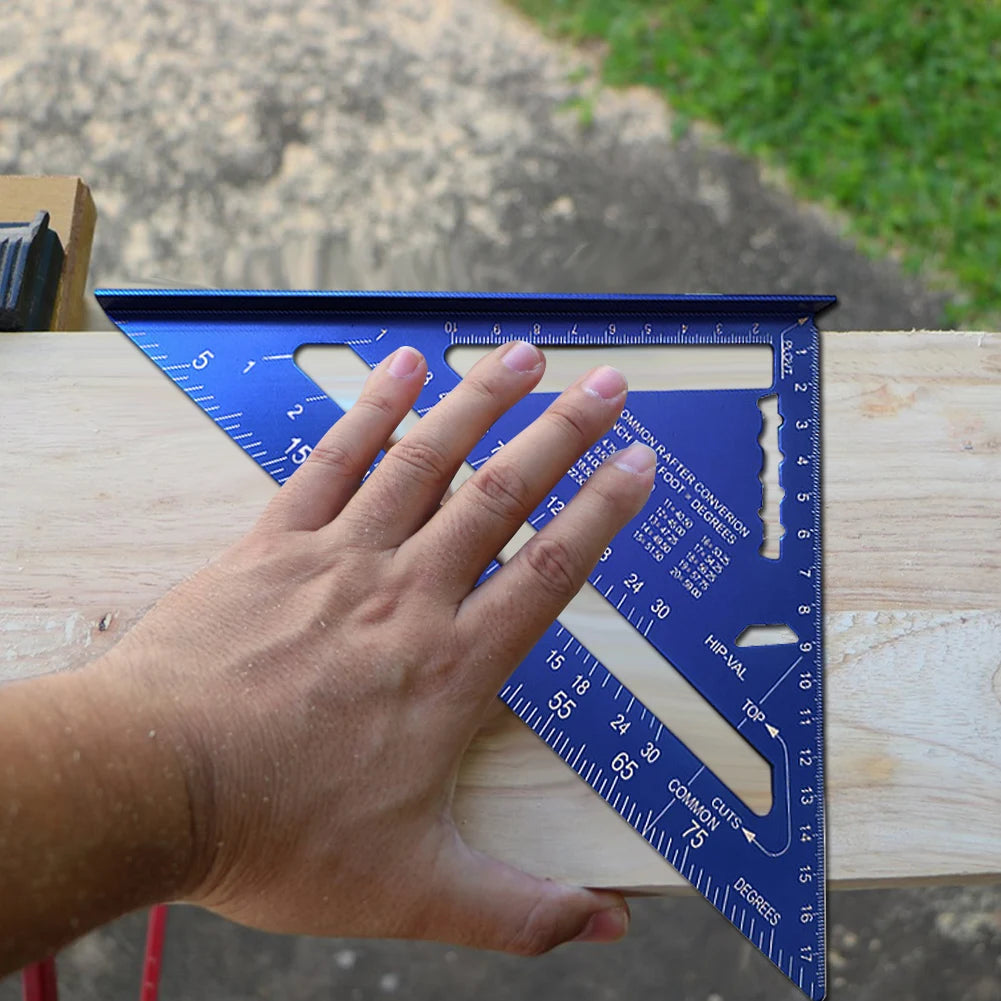 Aluminum Alloy Triangular Ruler 12 Inch Measuring Angle Protractor Ruler 90° Triangle Carpenter Square Ruler Wood Working Tools