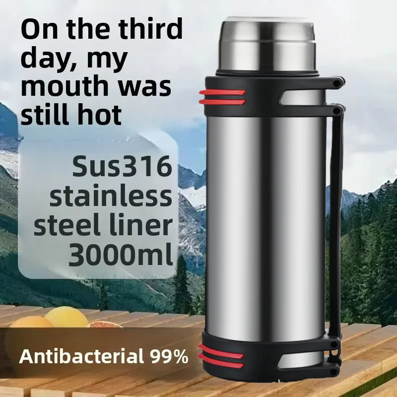 Large-Capacity Stainless Steel 316 Insulated Cup, Portable Travel Water Bottle, Car Tea Infuser, Shoulder-Type Insulated Cup