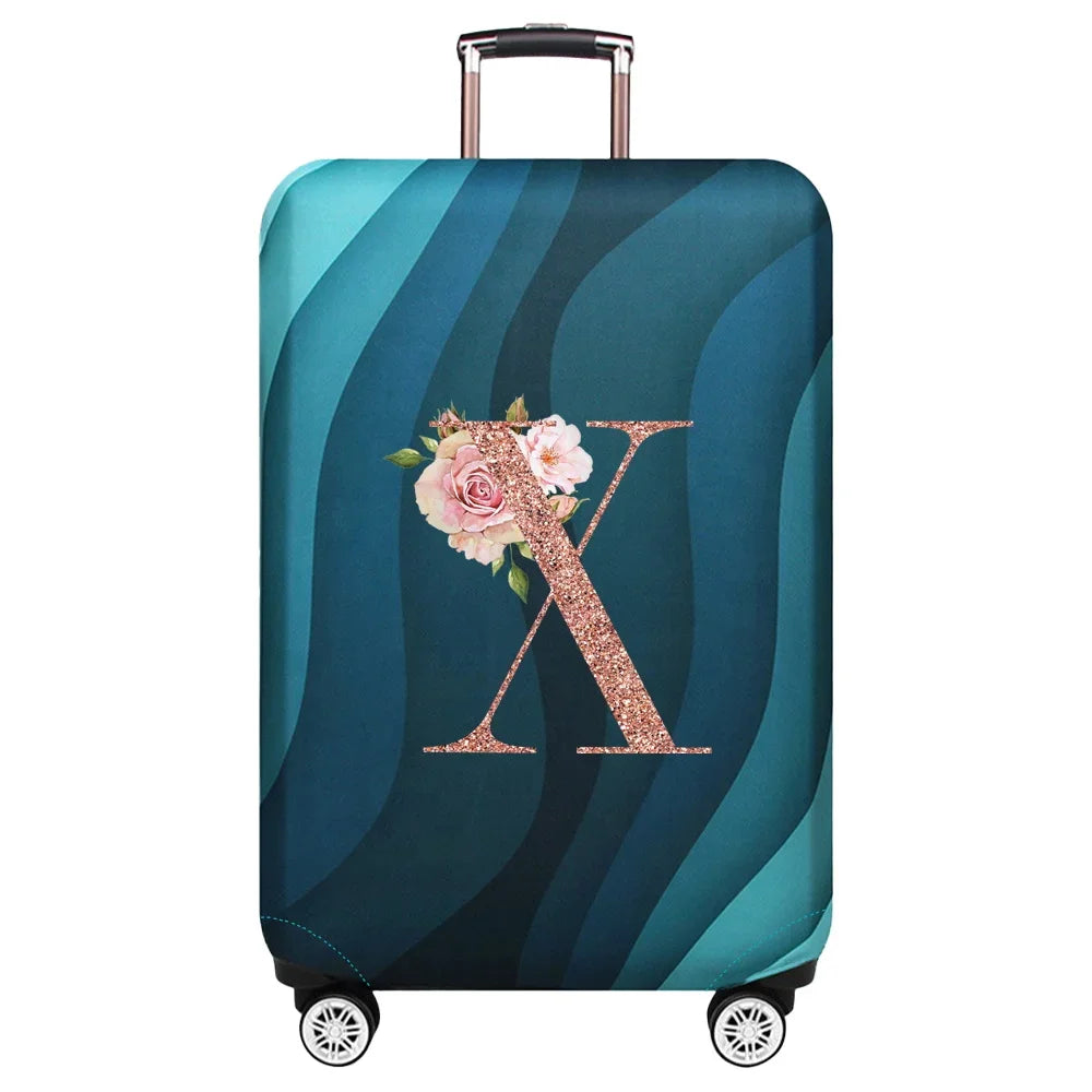 Luggage Covers 18-32inch Protector Travel Luggage Suitcase Protective Cover Stretch Dust Covers Print Rose Gold Letter Series