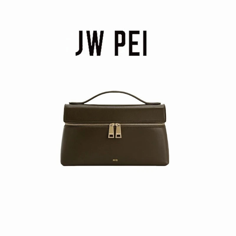 JW PEI Premium genuine leather handbag,Minimalist style Women's Shoulder Bag with zipper.Fashion Lightweight Crossbody bag.