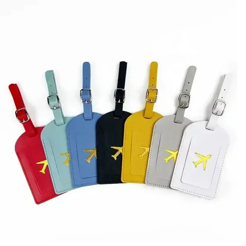 Handcrafted Leather Luggage Tags Personalized Suitcase Identifier ﻿Luggage Boarding Case Label Name ID Address Clip for Suitcase
