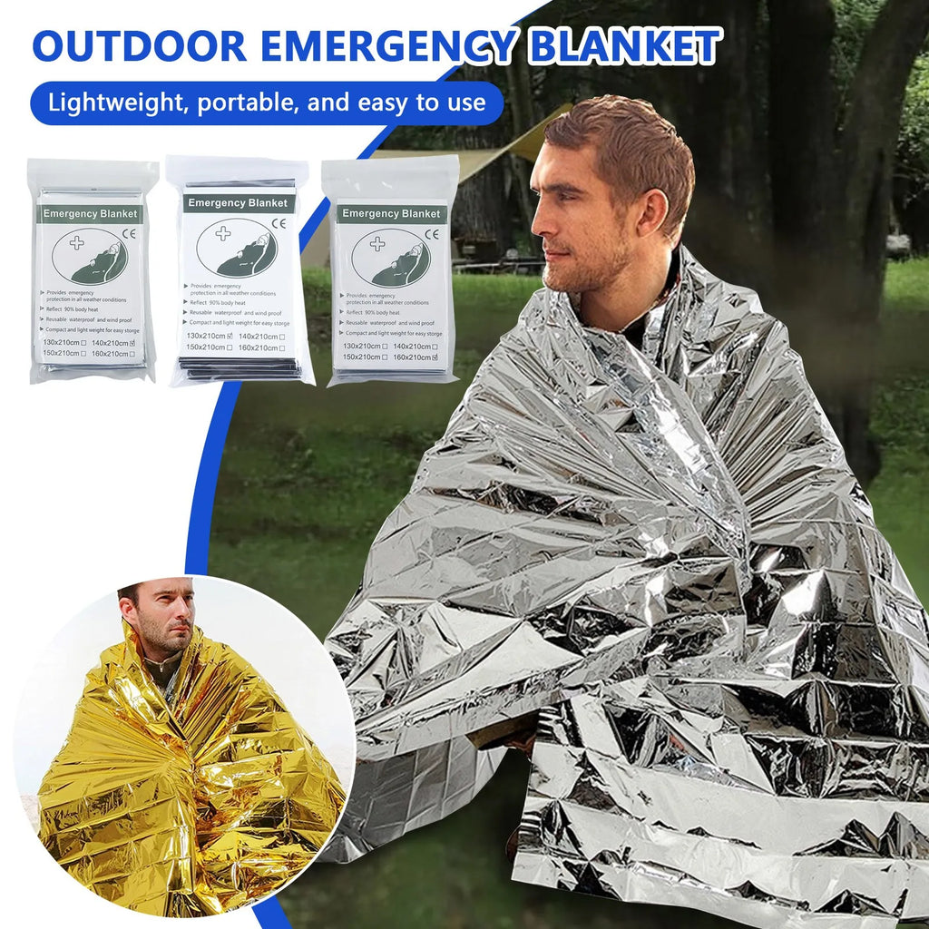 Outdoor emergency blanket portable insulation cold-proof aluminum foil reflective survival mountaineering field first aid