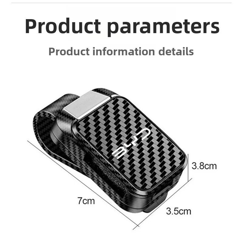 Car Sun Visor Carbon Glasses Sunglasses Clip Holder case Storage for BYD Sealion 6 Seal U ATTO 3 Dolphin Mini Seal L Accessories