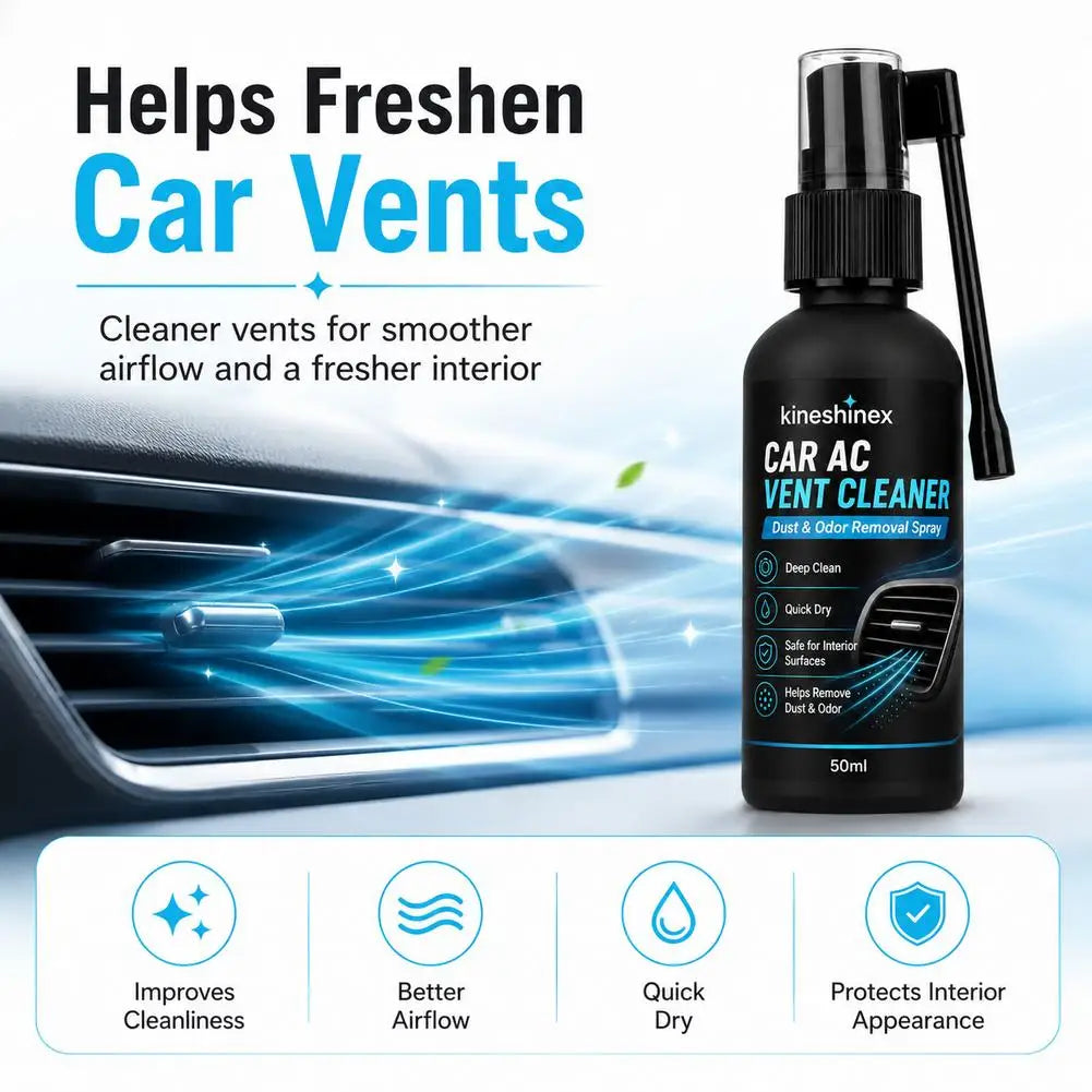 Car AC Vent Cleaner Spray Air Conditioner Duct Deodorizer Deep Cleaning Dust Removal for Auto Interior Care 50/100ml
