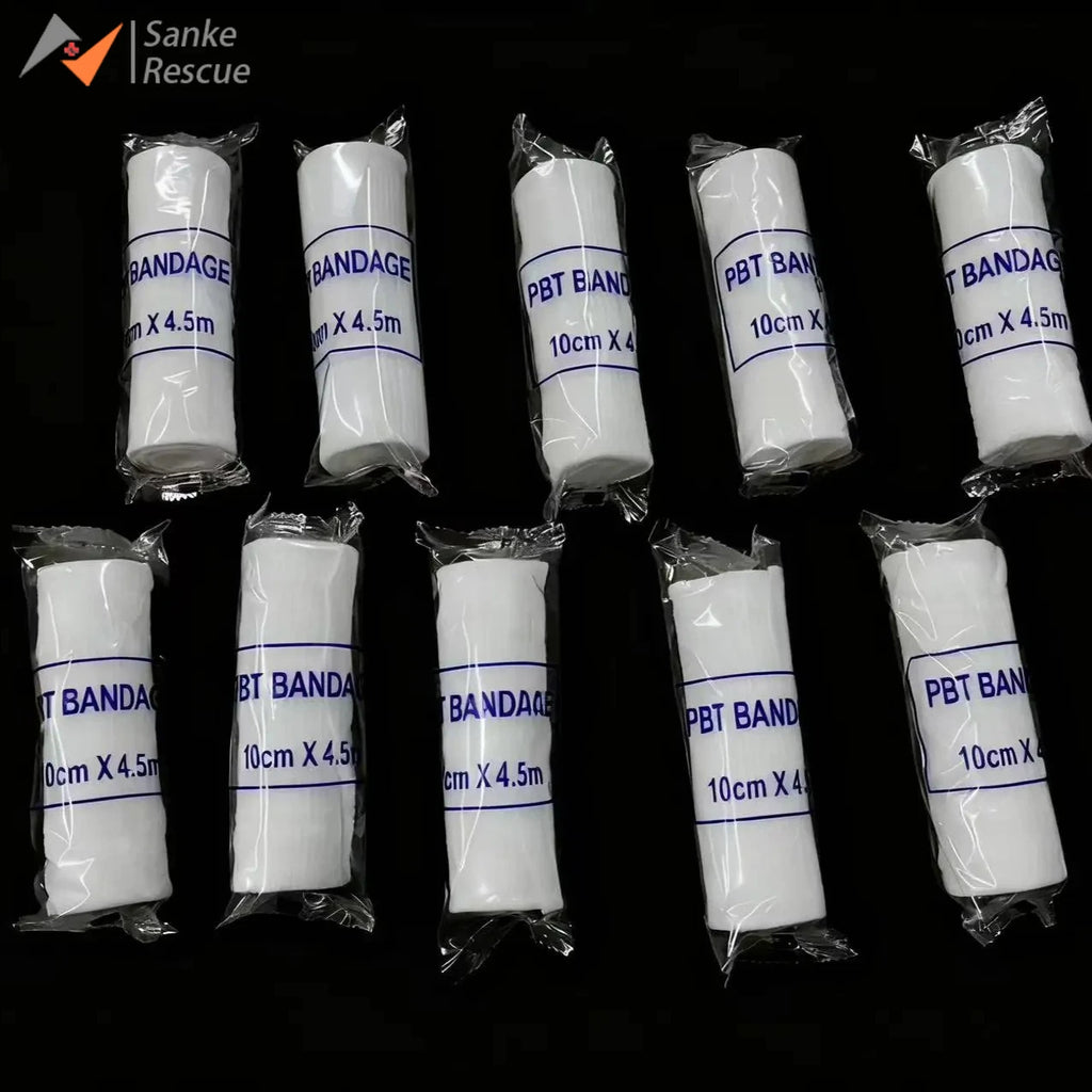 10pcs Elastic Bandages Cotton Core First Aid Absorbent Pads for Wound Dressing PBT Medical Emergency Safety Protection Kit