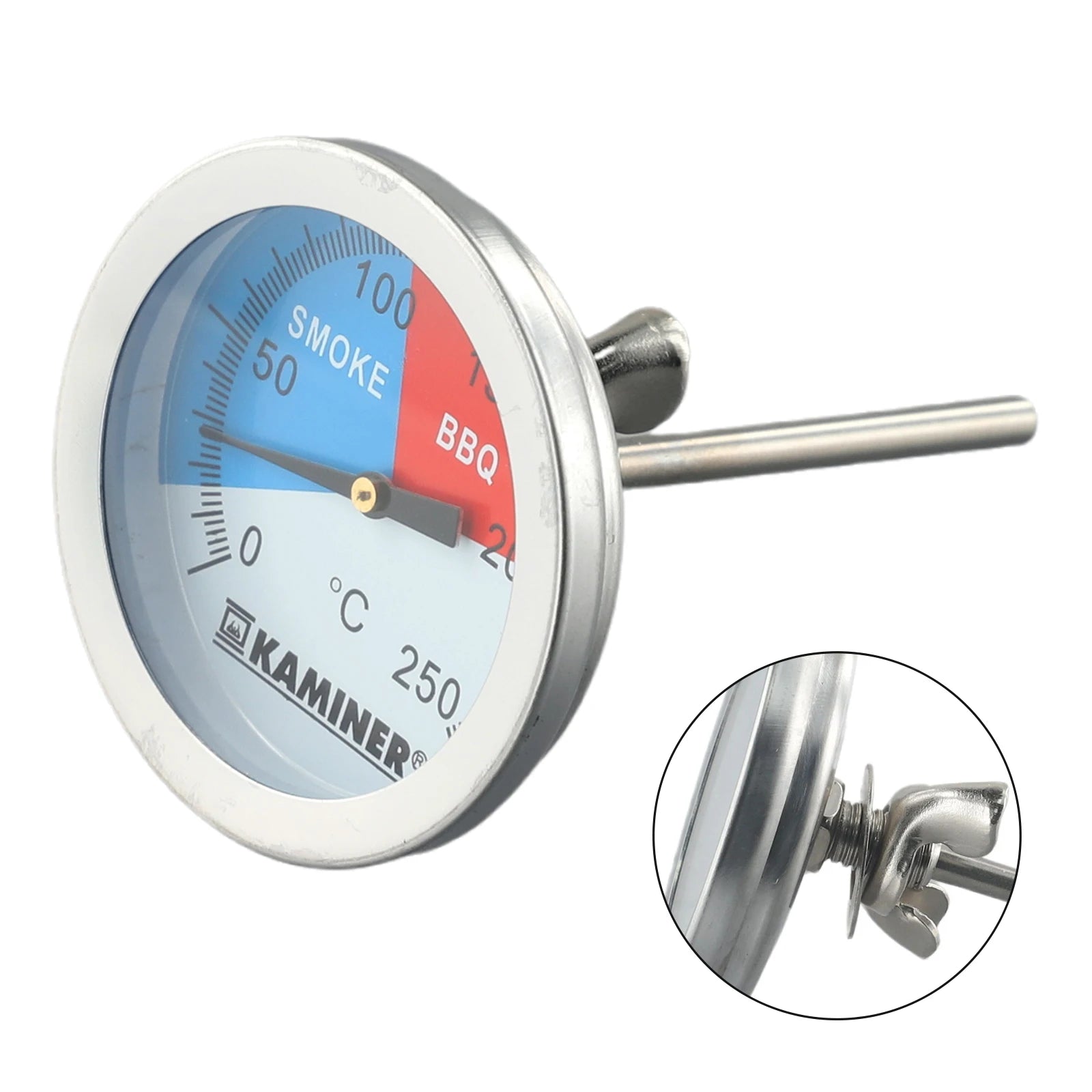 1x BBQ Grill Thermometer Stainless Steel Smokehouse/ Grill Thermometer Outdoor Camping Picnic BBQ Cooking Tools