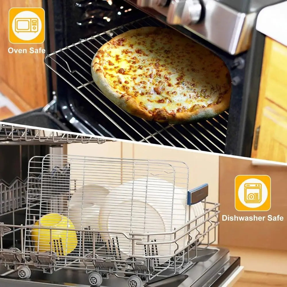 New Stainless Steel Cooling Rack Dense Wires Smooth Edge Baking Rack Easy to Clean Barbecue Cooking Mesh Shelf Drying