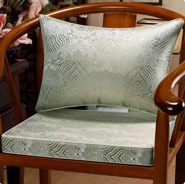 Chinese-style Jacquard Cushions Backrest Thickened Circle Chairs, Taishi Chairs Cushion Anti-slip Table and Chair Pads