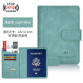 PU Passport Holder Travel Wallet Stop RFID Passport Covers Splicing Magnetic Buckle Passport Pouch ID Holder Air Ticket Holder